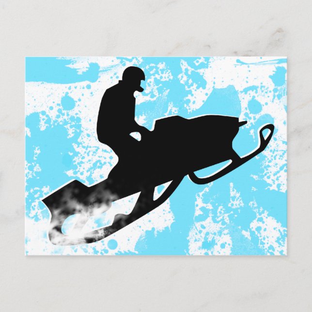 snowmobile. powder trail. postcard (Front)