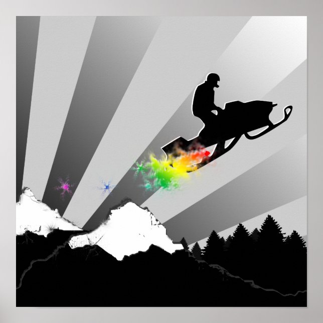 snowmobile. powder trail. poster (Front)