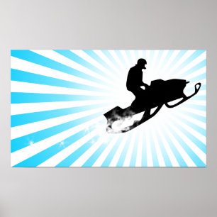 snowmobile. powder trail. poster