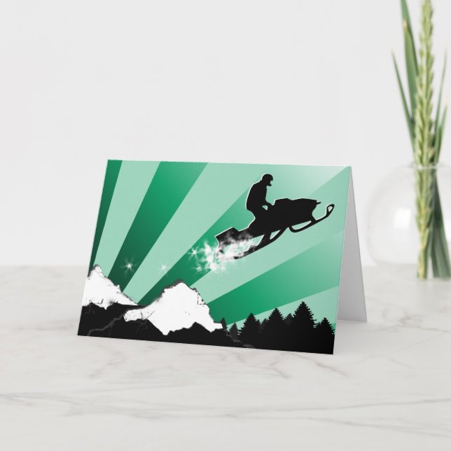 snowmobile. pthalo. holiday card (Front)