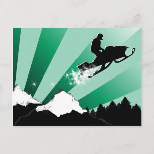snowmobile. pthalo. postcard