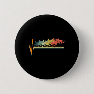Snowmobile Retro Heartbeat Vintage Love Gift  6 Cm Round Badge
