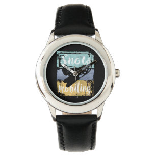 Snowmobile Retro Style Snowmobiling Watch