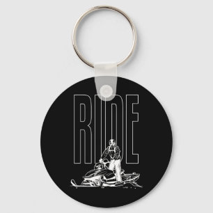 Snowmobile Ride Motor Sled Snowmobiling Winter Spo Key Ring