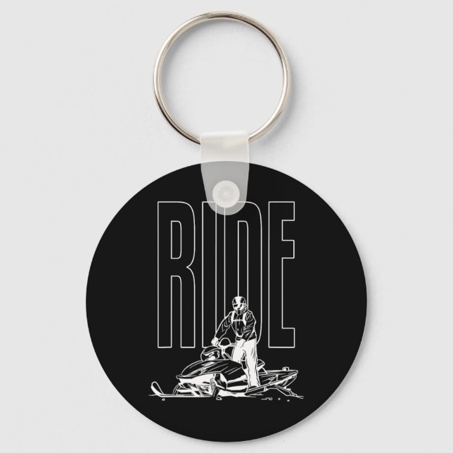 Snowmobile Ride Motor Sled Snowmobiling Winter Spo Key Ring (Front)