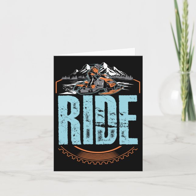 Snowmobile Ride Snowmobiling Winter Adventure Spor Card (Front)