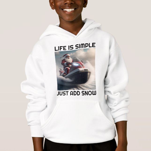 SNOWMOBILE SANTA SNOW LOVER T-SHIRTS T-SHIRT (Front)