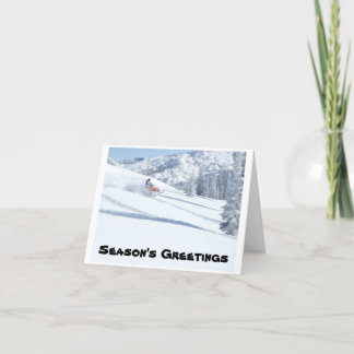 snowmobile, Season's Greetings Holiday Card