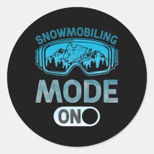 Snowmobile Snowcross - Snowmobiling Mode On Winter Classic Round Sticker