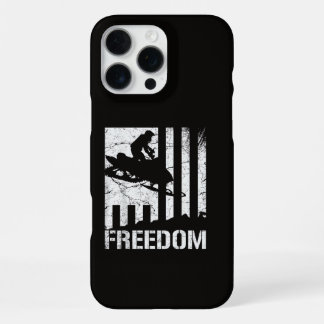 Snowmobile Snowmobiling Freedom Flag iPhone 16 Pro Max Case