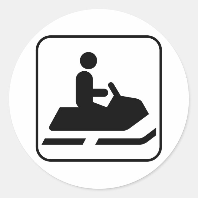 Snowmobile Symbol Sticker (Front)