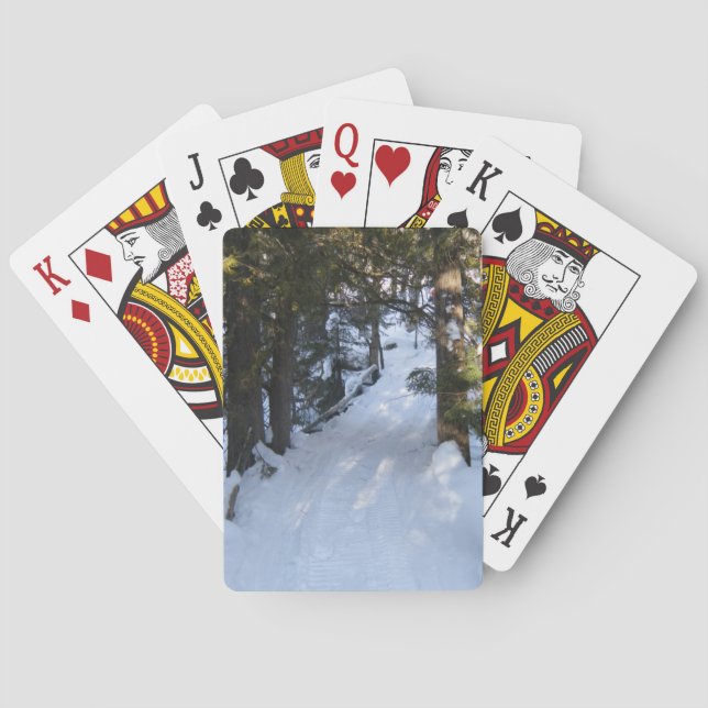 Snowmobile Trail-Birthday Playing Cards (Back)