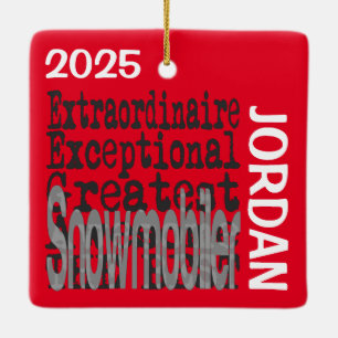 Snowmobiler Extraordinaire CUSTOM Ceramic Ornament