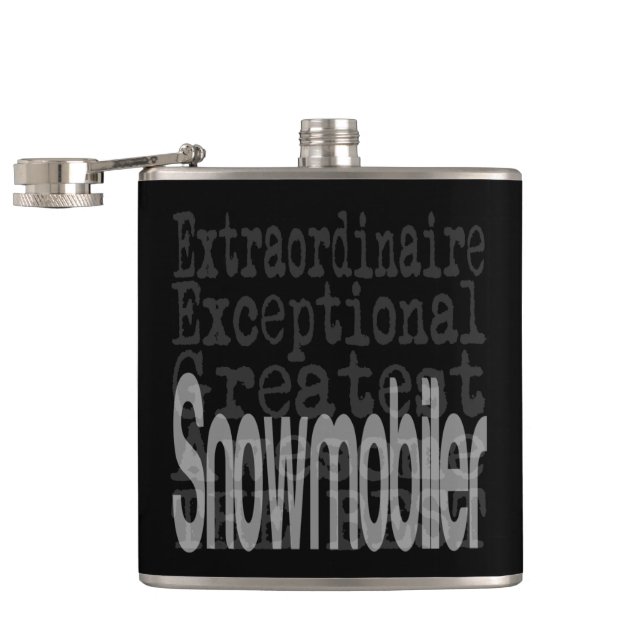 Snowmobiler Extraordinaire Hip Flask (Opened)