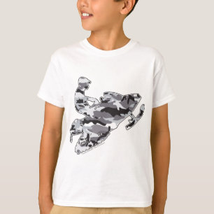 Snowmobiler in Grey Camo T-Shirt