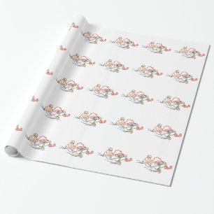 Snowmobiler Outline Wrapping Paper