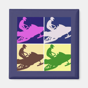 Snowmobiler/Pop Art Magnet
