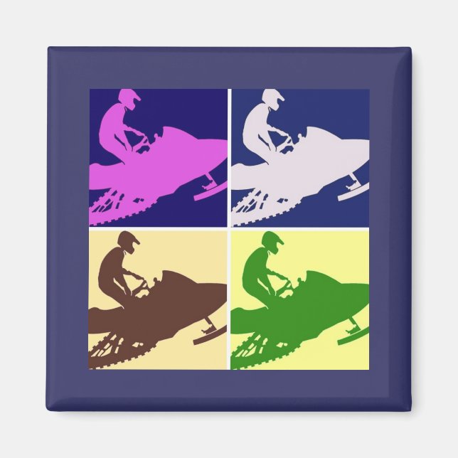 Snowmobiler/Pop Art Magnet (Front)