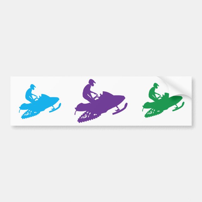 Snowmobiler/Purple Sled Bumper Sticker (Front)