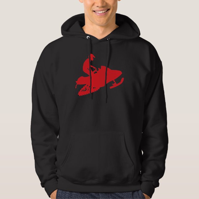 Snowmobiler/Red Sled Hoodie (Front)