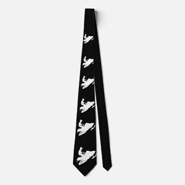 Snowmobiler White Sled Tie (Front)