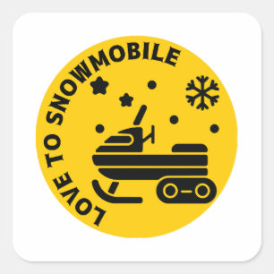 Snowmobiling 50  square sticker
