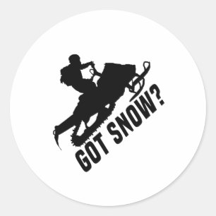 Snowmobiling Classic Round Sticker