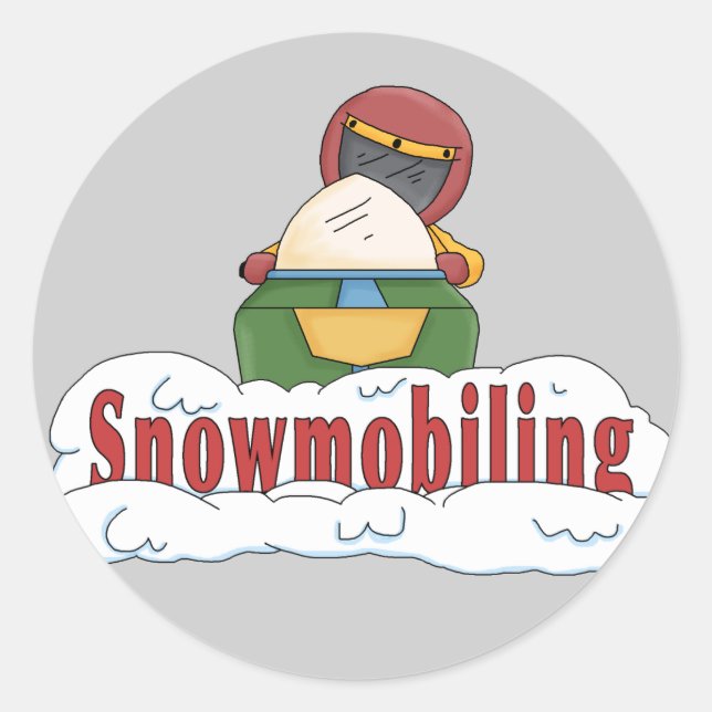 Snowmobiling Classic Round Sticker (Front)