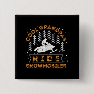 Snowmobiling - Cool Grandpas Ride Snowmobiles 15 Cm Square Badge