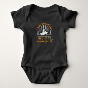Snowmobiling - Cool Grandpas Ride Snowmobiles Baby Bodysuit