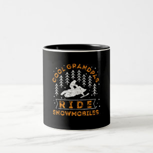 Snowmobiling - Cool Grandpas Ride Snowmobiles Two-Tone Coffee Mug