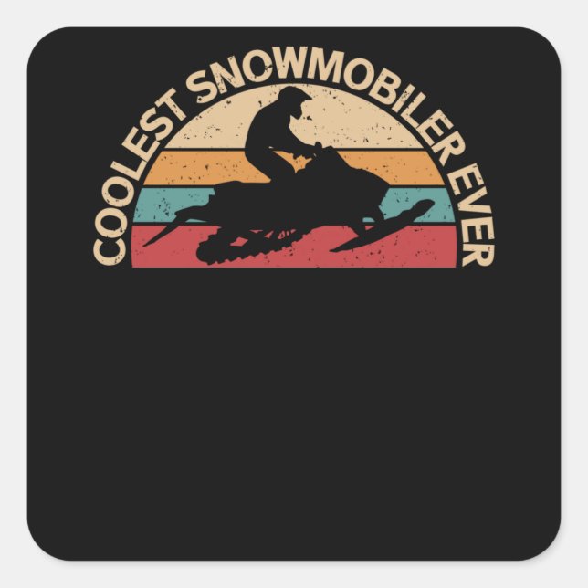 Snowmobiling Coolest Snowmobiler Square Sticker (Front)