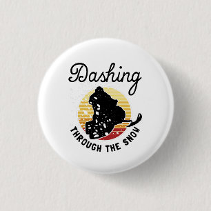 Snowmobiling - Dashing Through The Snow 3 Cm Round Badge