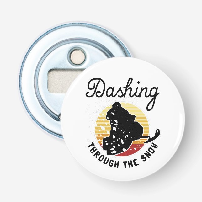 Snowmobiling - Dashing Through The Snow Bottle Opener (Front)