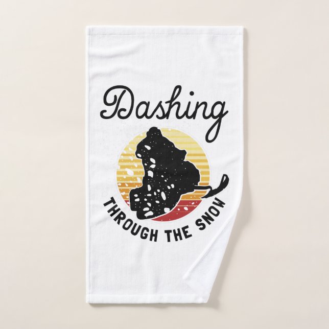 Snowmobiling - Dashing Through The Snow Hand Towel (Hand Towel)