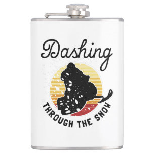 Snowmobiling - Dashing Through The Snow Hip Flask
