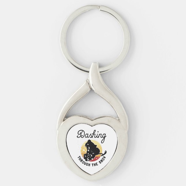 Snowmobiling - Dashing Through The Snow Key Ring (Front)