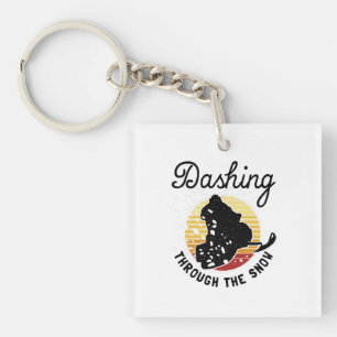 Snowmobiling - Dashing Through The Snow Key Ring