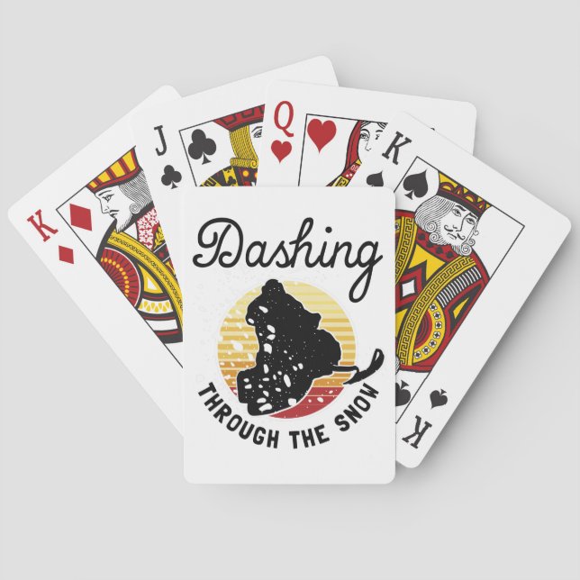 Snowmobiling - Dashing Through The Snow Playing Cards (Back)