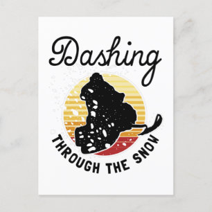 Snowmobiling - Dashing Through The Snow Postcard