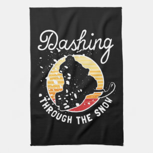 Snowmobiling - Dashing Through The Snow Tea Towel