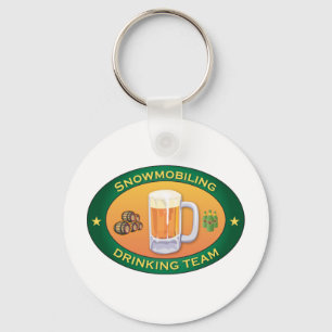 Snowmobiling Drinking Team Key Ring