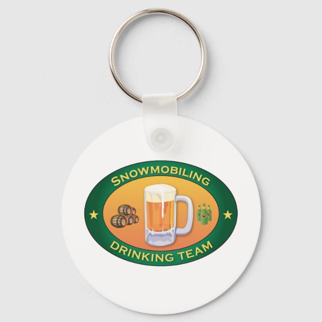 Snowmobiling Drinking Team Key Ring (Front)