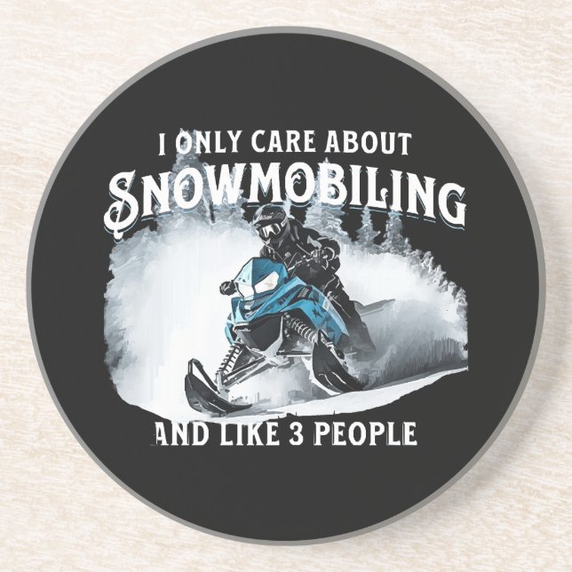 Snowmobiling Funny Snowmobile  Coaster (Front)