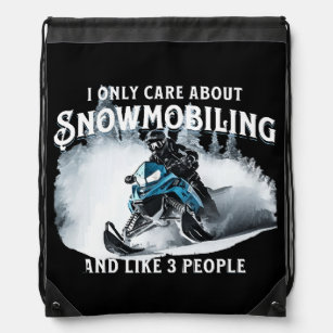 Snowmobiling Funny Snowmobile  Drawstring Bag