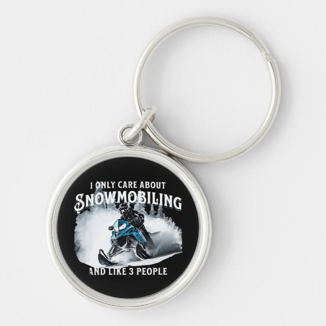 Snowmobiling Funny Snowmobile  Key Ring (Front)