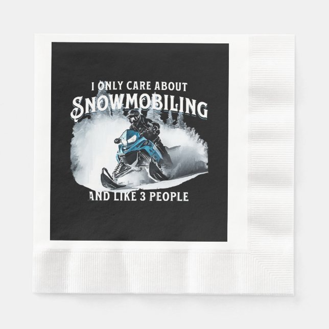 Snowmobiling Funny Snowmobile  Napkin (Front)
