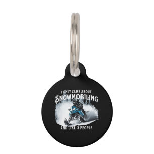 Snowmobiling Funny Snowmobile Pet Tag