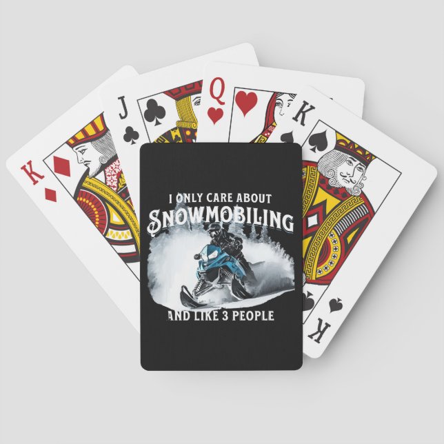 Snowmobiling Funny Snowmobile  Playing Cards (Back)