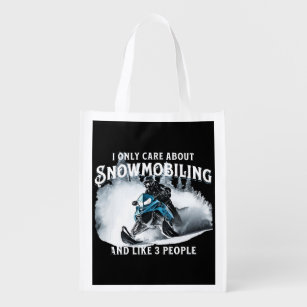 Snowmobiling Funny Snowmobile  Reusable Grocery Bag